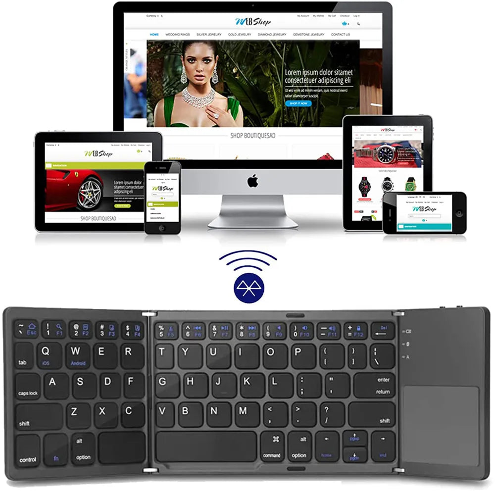 Pocket Keyboard™ Teclado plegable Bluetooth con TouchPad